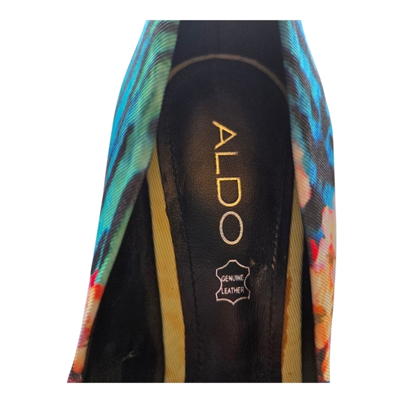 Aldo Colorful Floral And Zebra Print Mix Stiletto Heels Size 7 5 - Picture 4 of 9